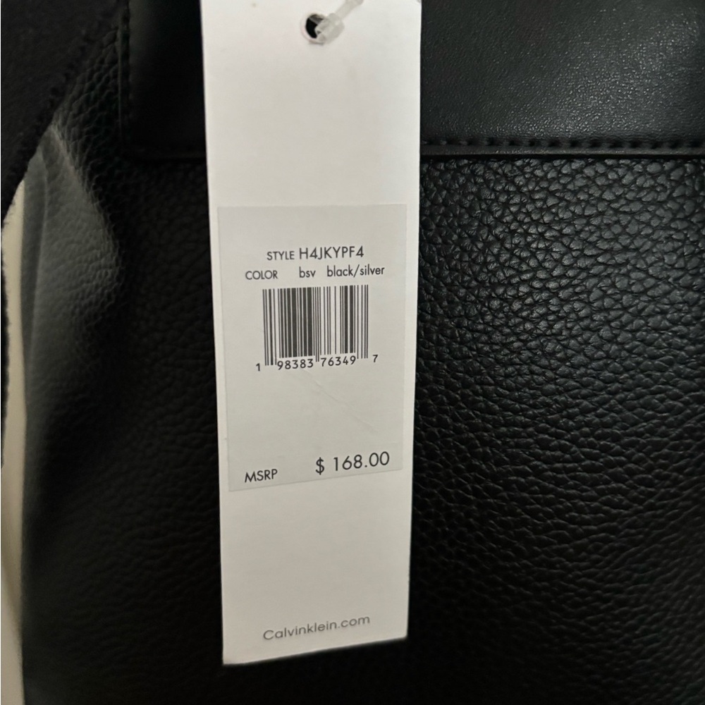 Calvin Klein Black Rucksack Textured Backpack - Picture 4 of 8